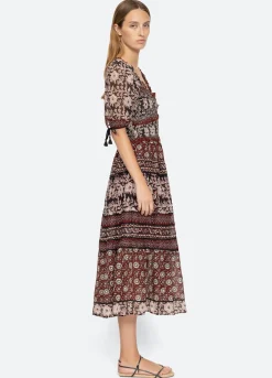 Sea New York Danae Puff Slv Dress Red New