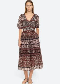 Sea New York Danae Puff Slv Dress Red New