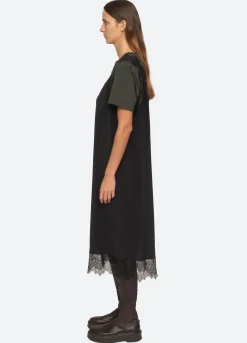 Sea New York Lorraine Combo Dress Black Flash Sale