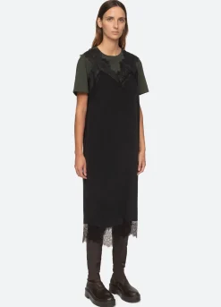 Sea New York Lorraine Combo Dress Black Flash Sale