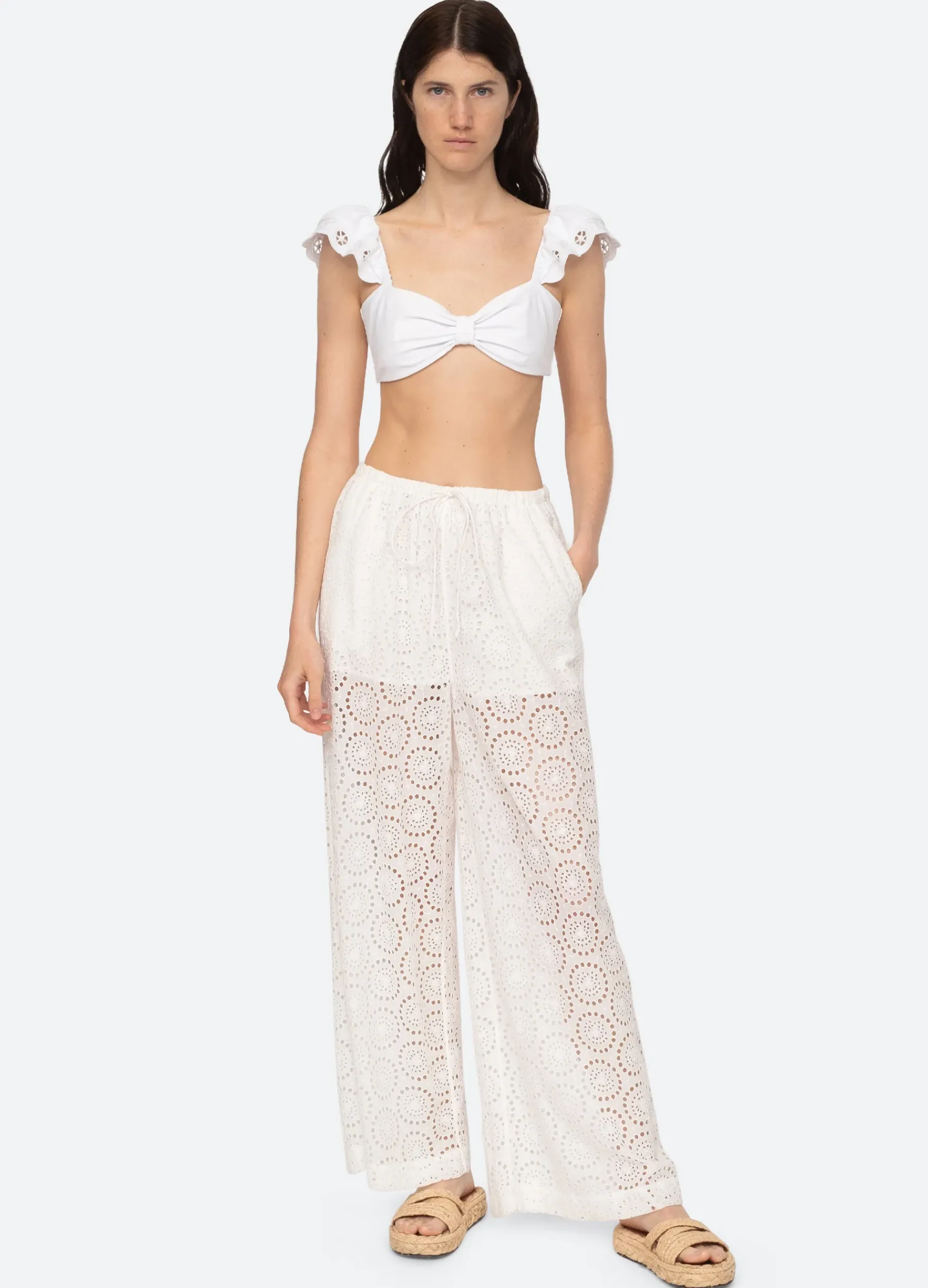 Sea New York Maeve Eyelet Pants White Cheap