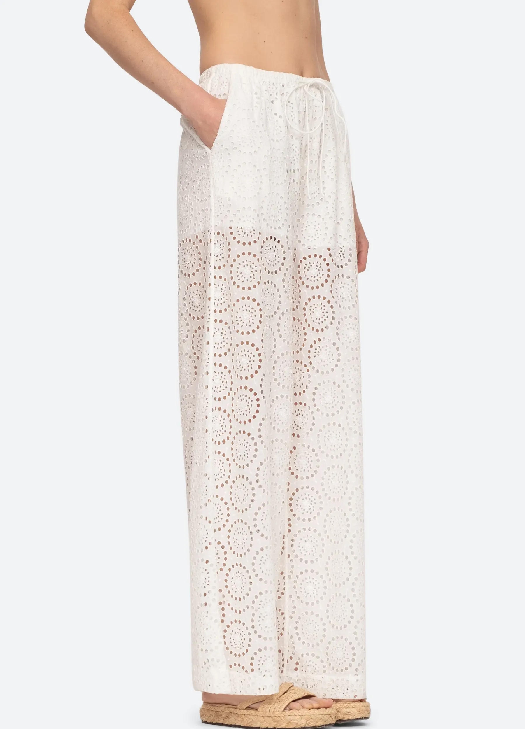 Sea New York Maeve Eyelet Pants White Cheap