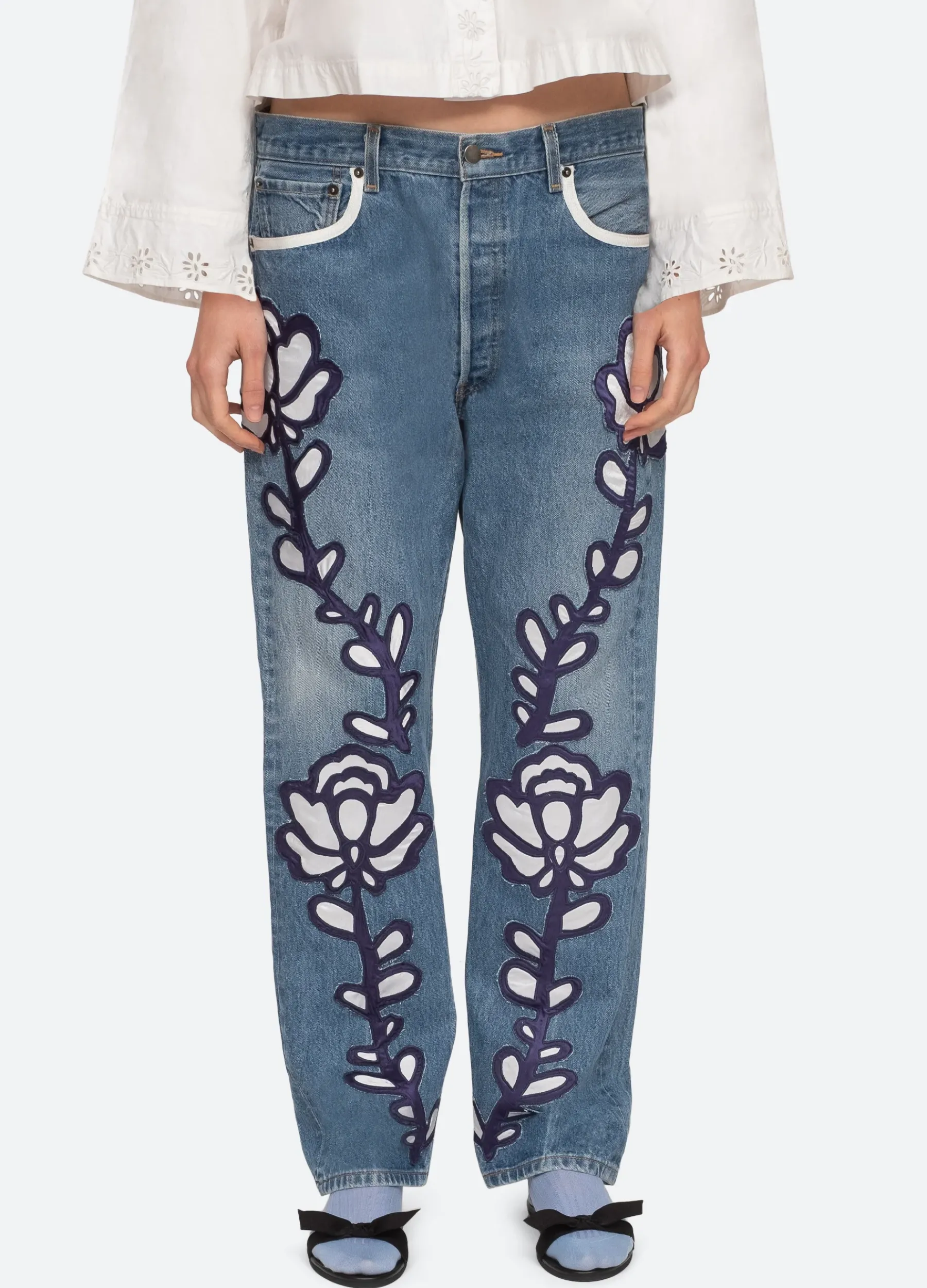 Sea New York Paloma Emb Jeans Blue New