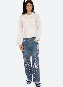 Sea New York Paloma Emb Jeans Blue New