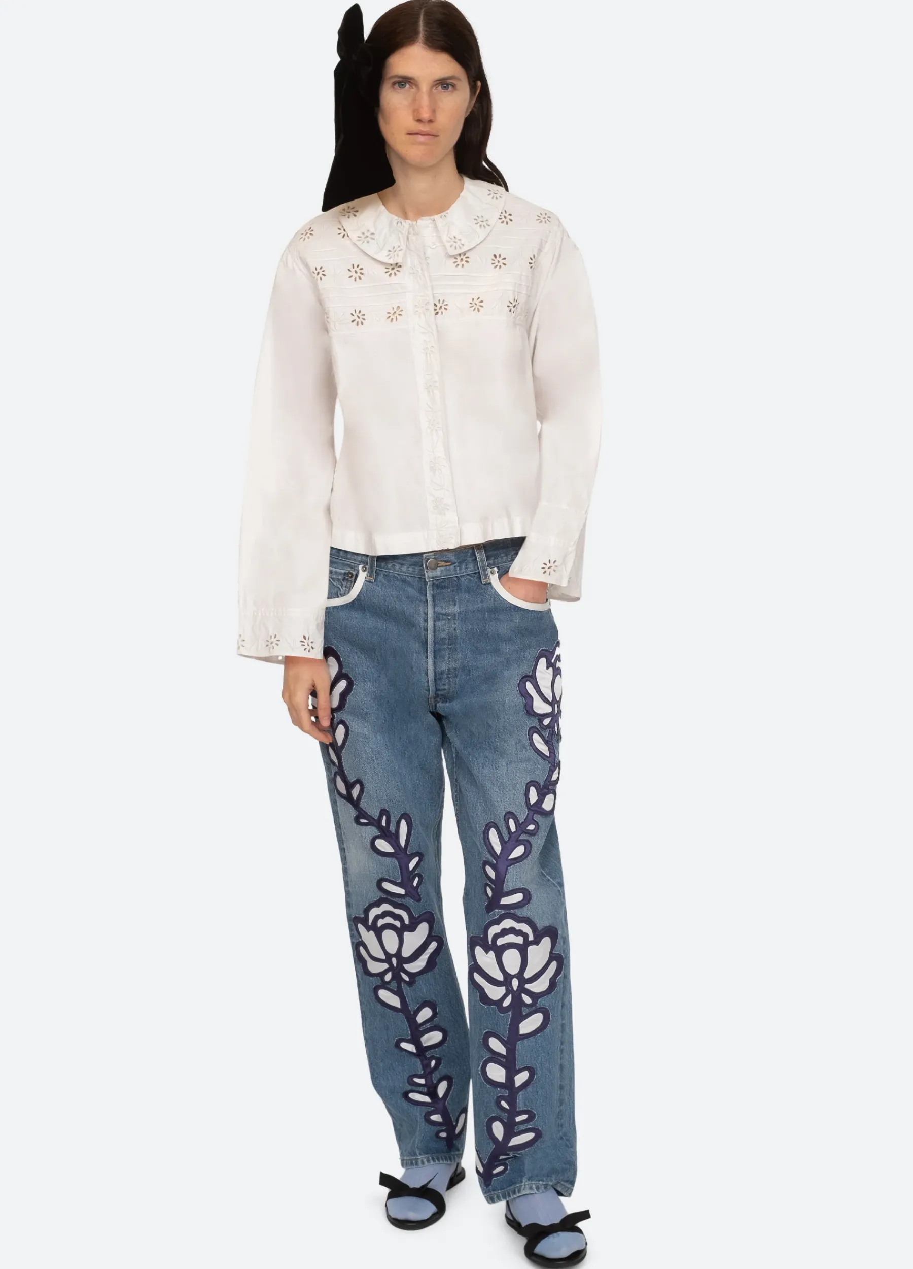 Sea New York Paloma Emb Jeans Blue New