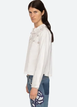Sea New York Paloma Eyelet Top White Shop