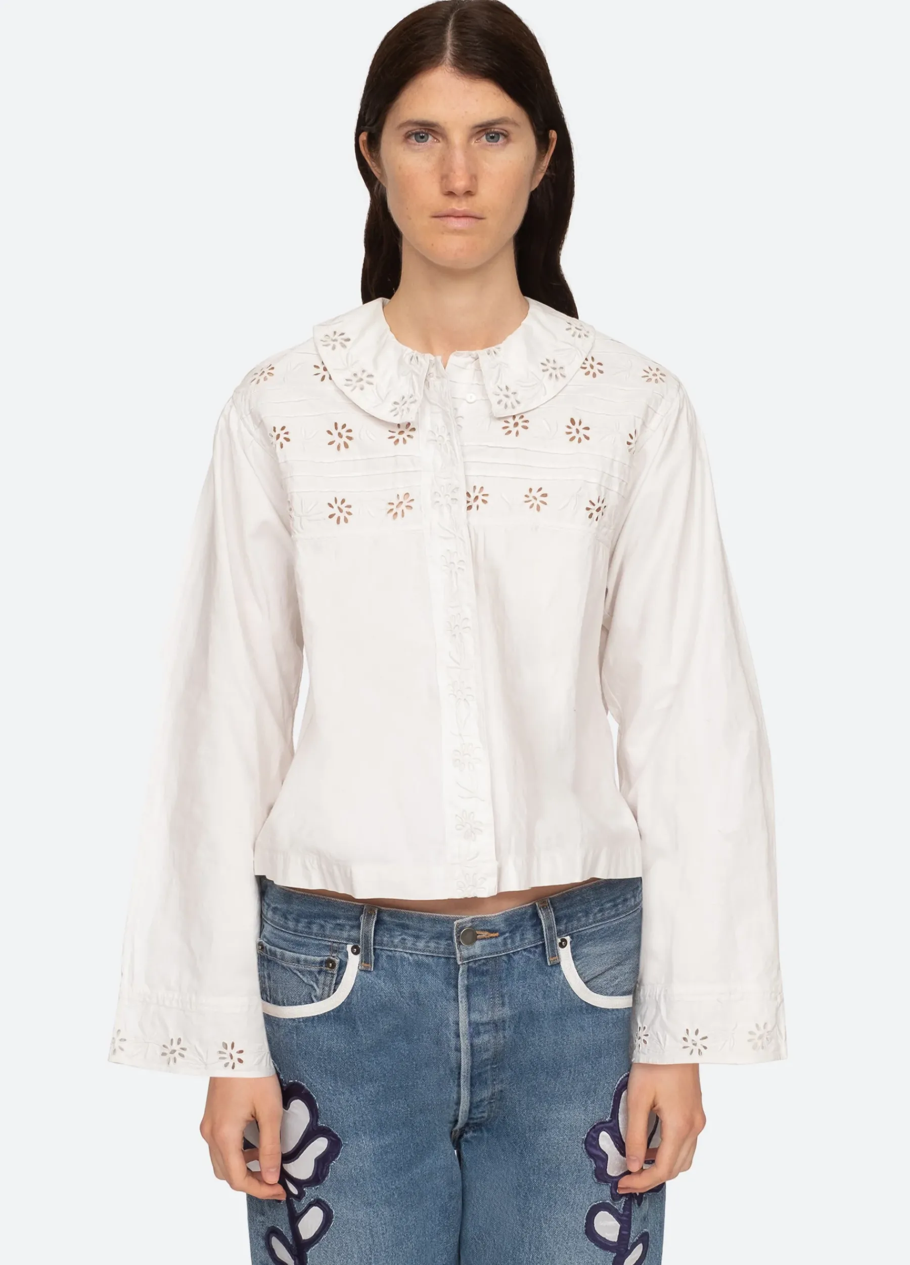 Sea New York Paloma Eyelet Top White Shop