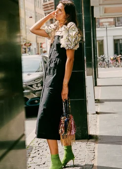 Sea New York Paloma Puff Slv Dress Black Hot