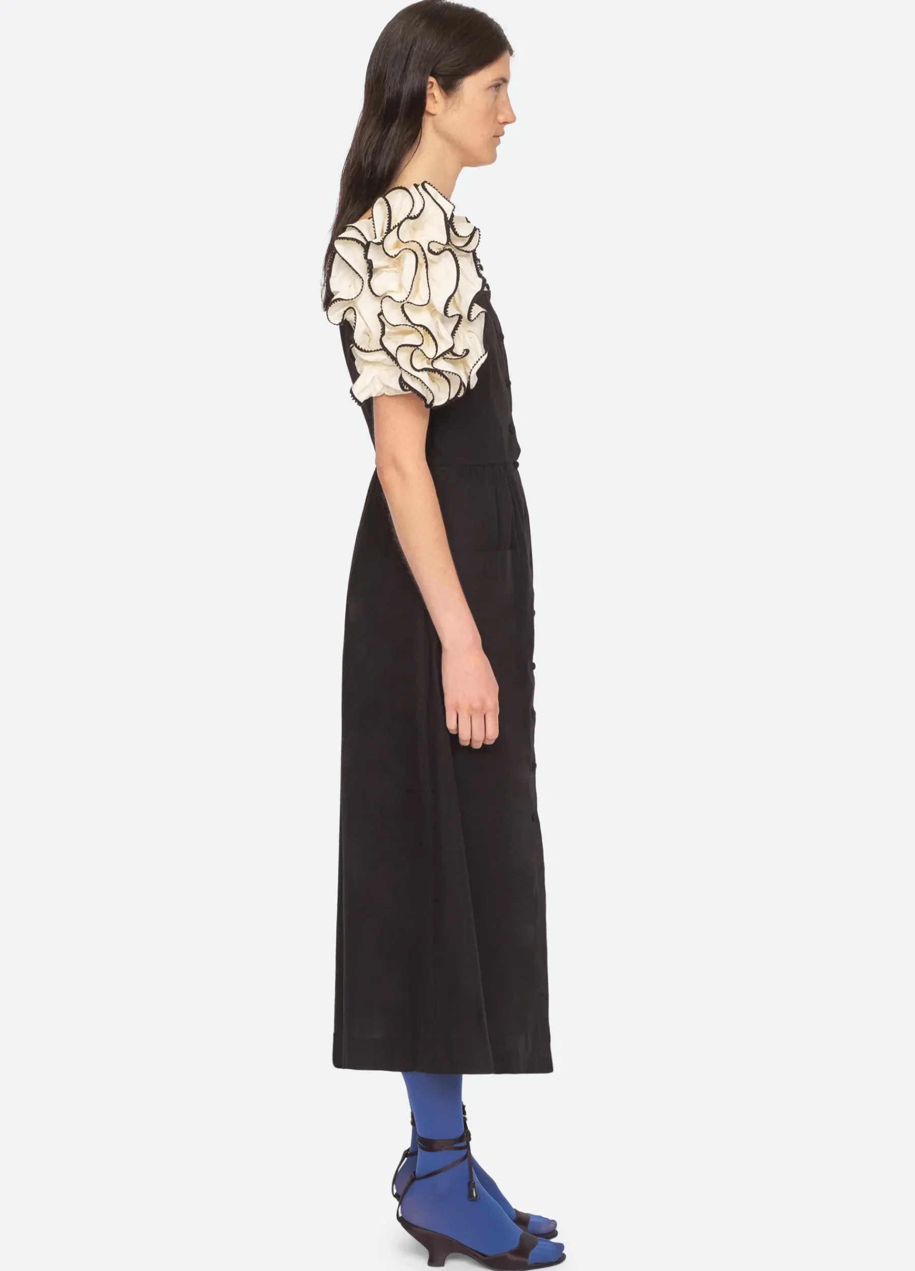 Sea New York Paloma Puff Slv Dress Black Hot