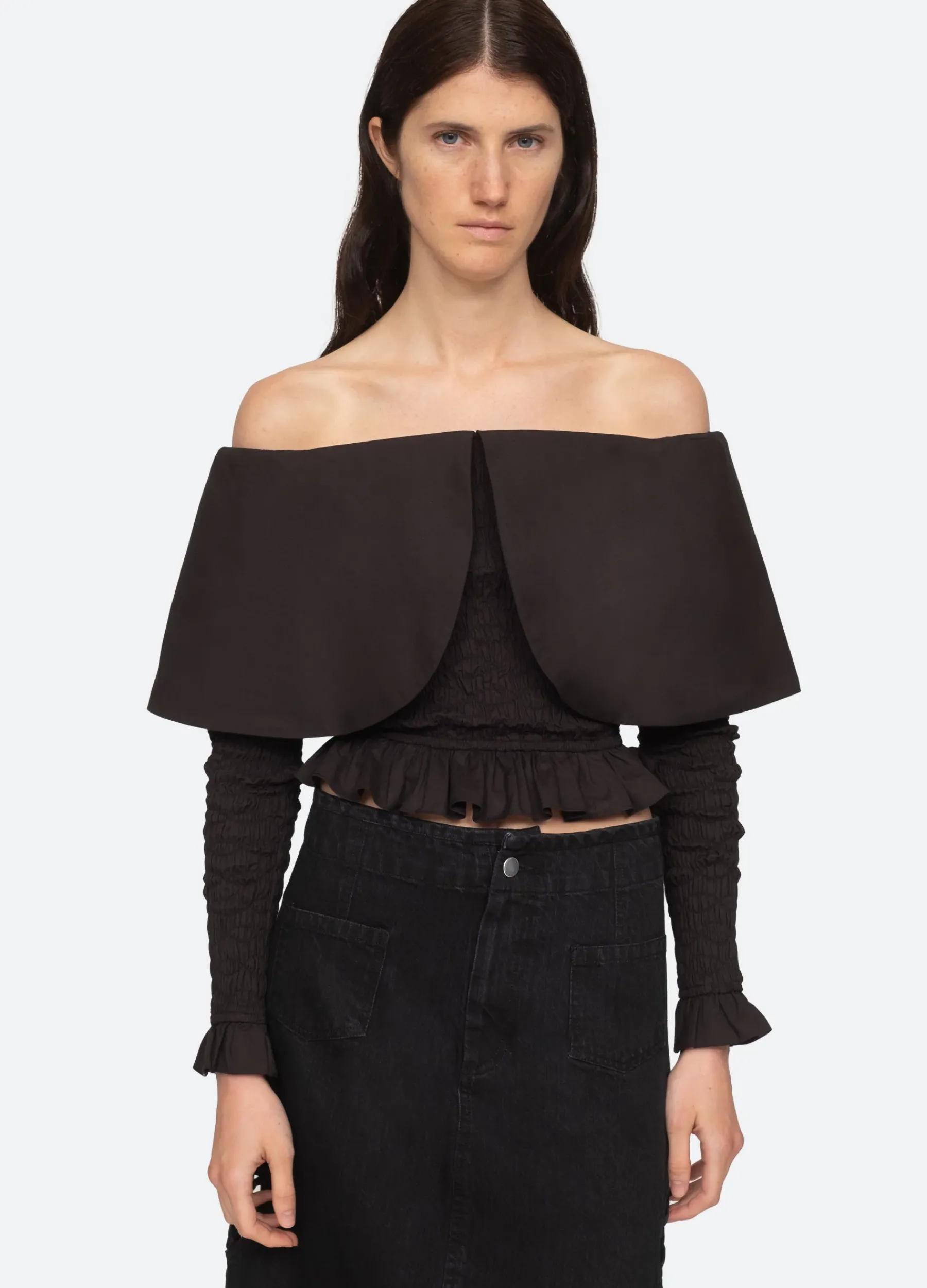 Sea New York Paloma Smocked Top Black Online