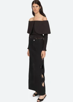 Sea New York Paloma Smocked Top Black Online