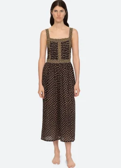 Sea New York Rosa PJ Slip Dress Black Clearance